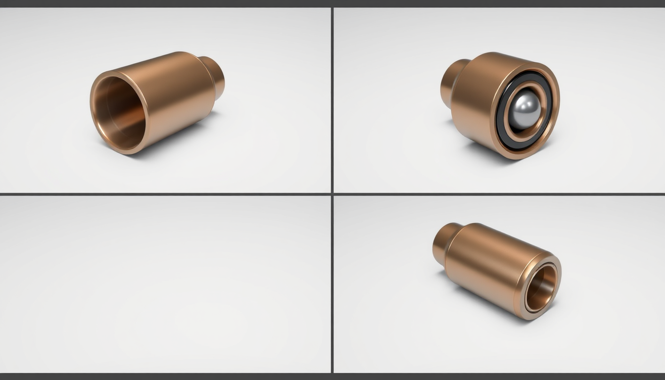 Main art studio: generate 4 more different images of fictional muffler bearing using short length of exhaust pipe and ball bearing assembly and anything automotive rel