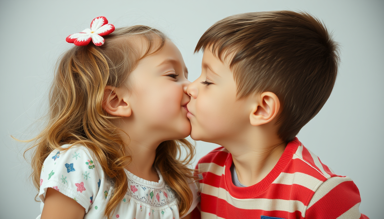Main art studio: Kissing girl and boy
