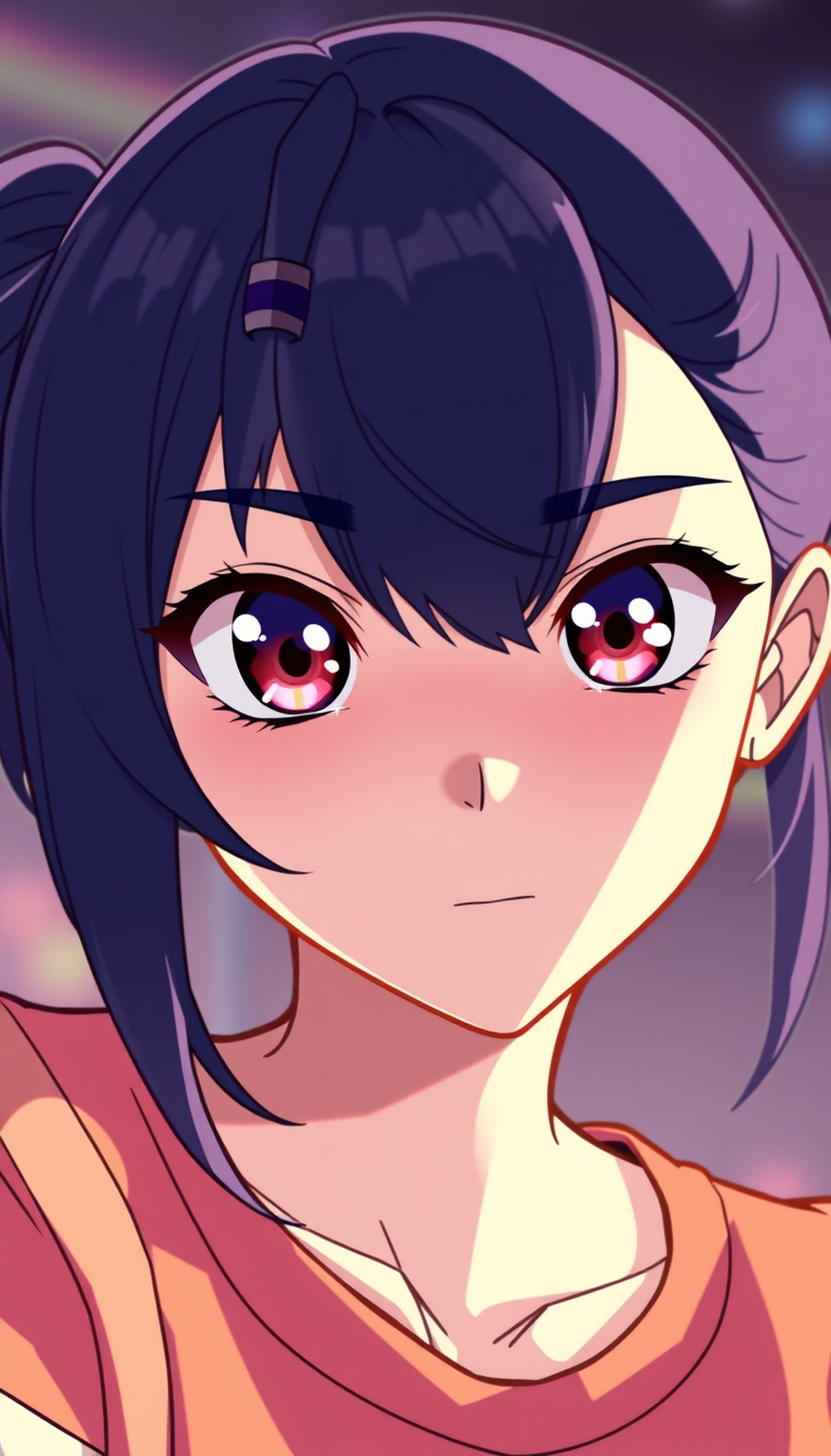 Main art studio: vtuber avatar, anime style, expressive eyes, soft rim light