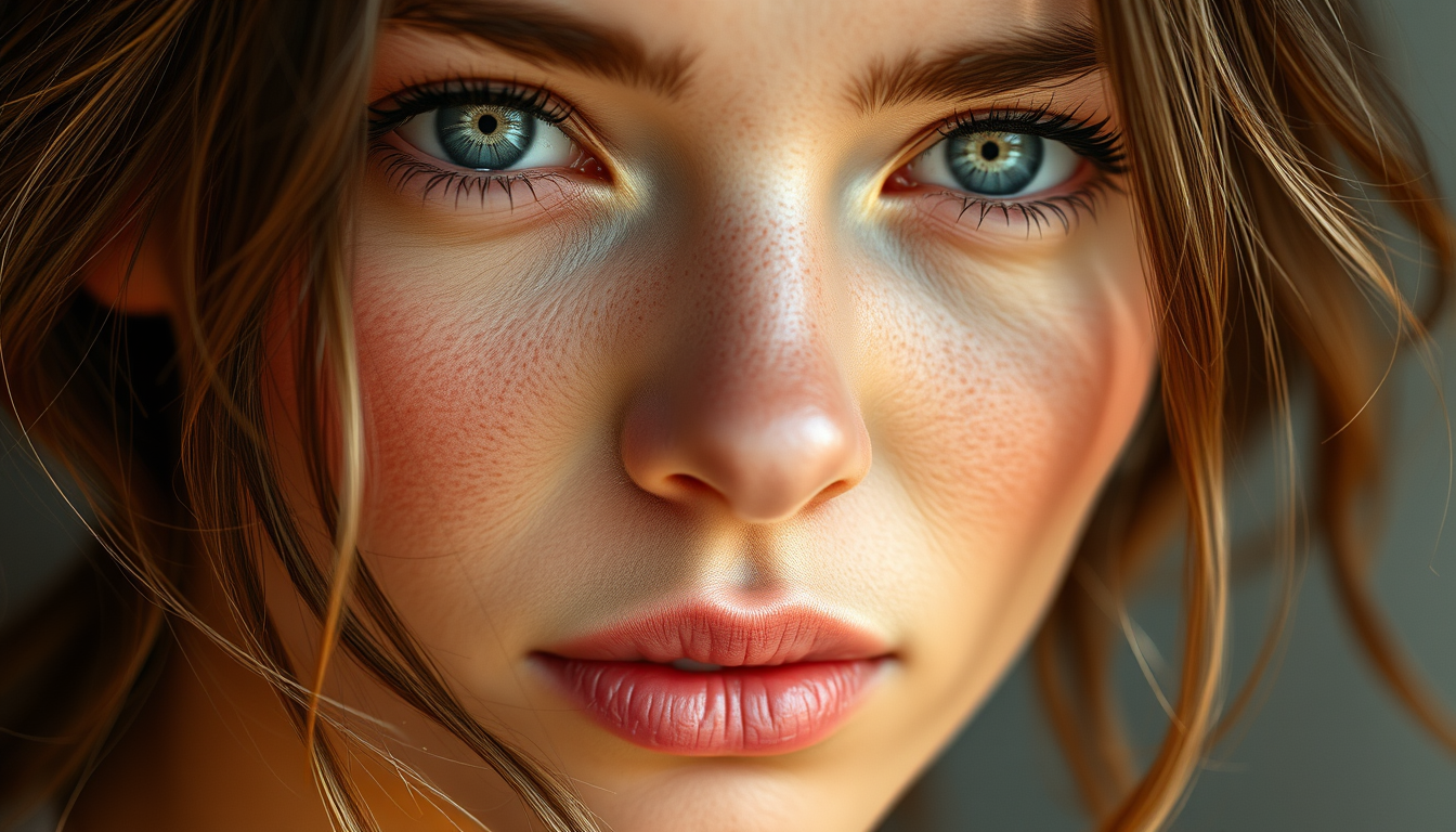 Main art studio: Make the result as photorealistic and natural as possible, with realistic skin texture, natural facial details, authentic hair strands, accurate light