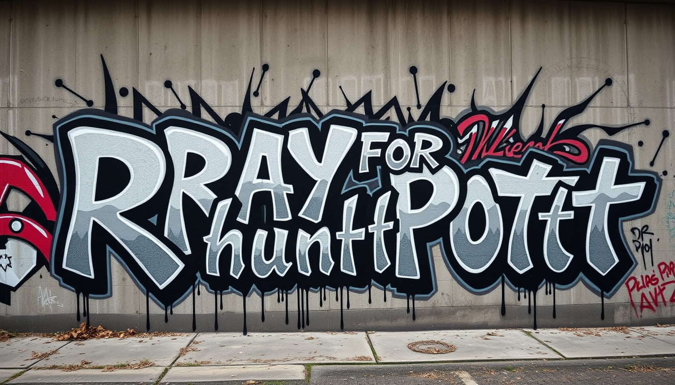 AI Art prompt example created from the prompt: Do a of a "Pray For Ruhrpott" bombing graffity in a berlin black crome bomber style like TMR or BC crew make it big on a wall black and chro