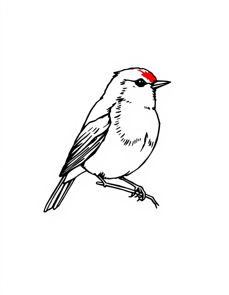 AI Art prompt example created from the prompt: Tattoo design, European robin, ms paint pixel lines, Minimalist style, simple details, continuous single line, black and red ink, white back