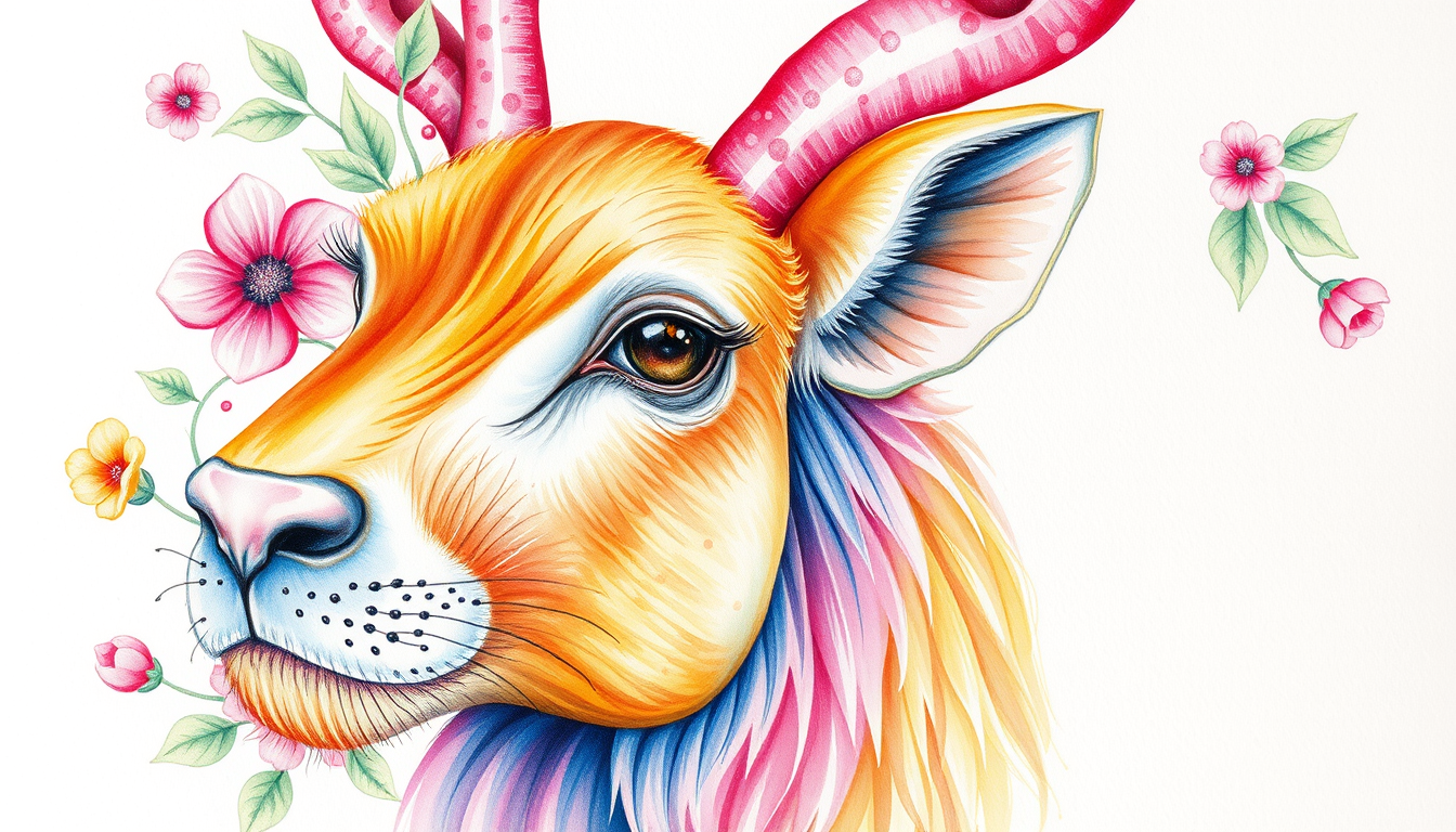 Main art studio: erstelle ien bild von einer geige in regenbogenfarben die mit blumen verziert ist aquarell , mit 4 saiten und 4 wirbeln und kinnhalter