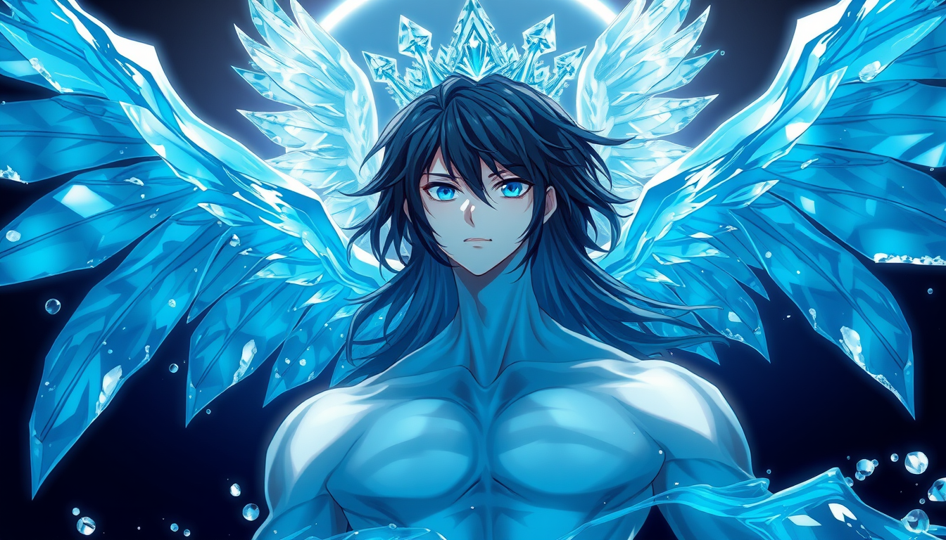 Anime Characters idea: an anime character with a legible silhouette, controlled costume language, and expressive face, deliberate composition, Anime fantasy water humanoid,