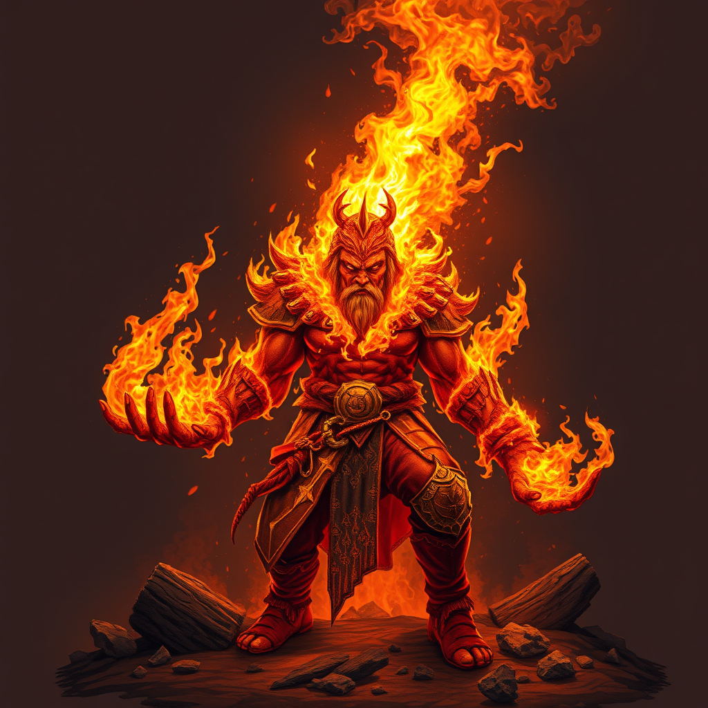 AI Art prompt example created from the prompt: fire elemental