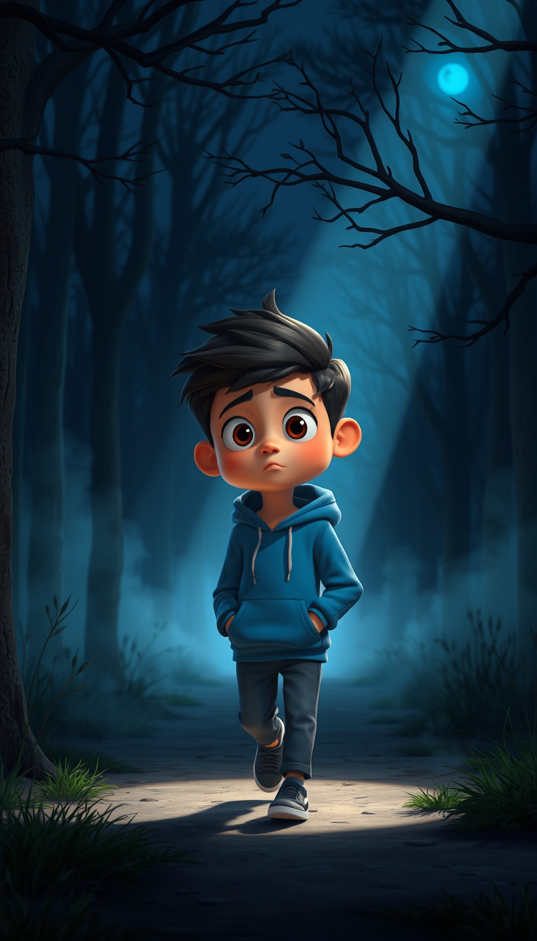 Characters idea: an original character defined by silhouette, role, outfit, palette, and expression, deliberate composition, 3D cartoon animation. The 12-year-old Paki