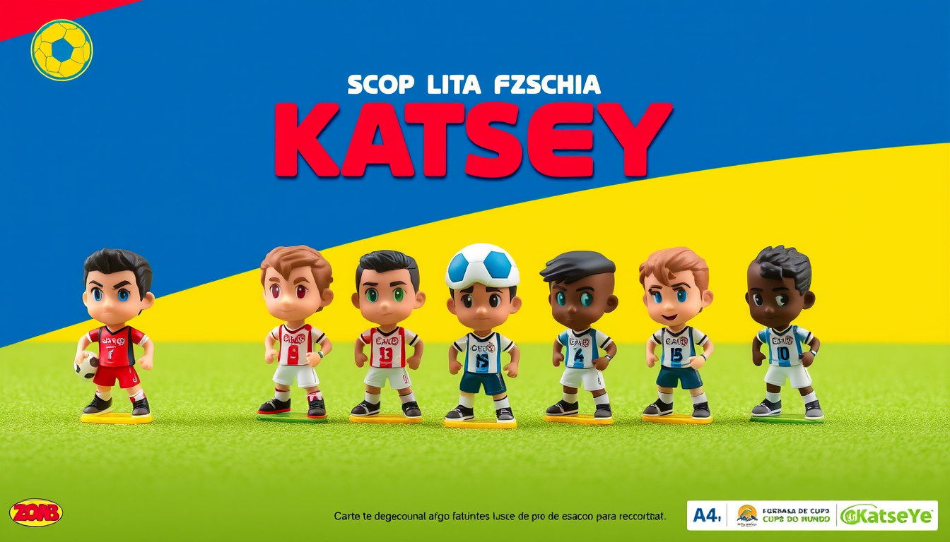 Main art studio: Crie uma folha A4 com 80 figurinhas colecionáveis da KATSEYE com tema de Copa do Mundo, estilo colorido, com as seis integrantes, números de 01 a 80 e