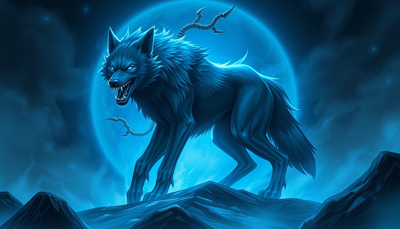 Main art studio: Bedlam Blue, King and progenitor of all werewolves. Muscular, standing, and more humanoid. A crown worthy of the first and only King of Werewolves. Mo