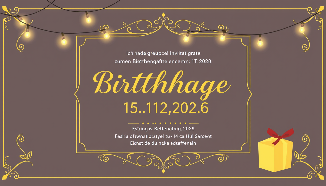 Invitation idea: invitation design, event invite layout, polished composition, decorative border, clear space for text, ich hätte gerne eine Einladungskarte zu einem G