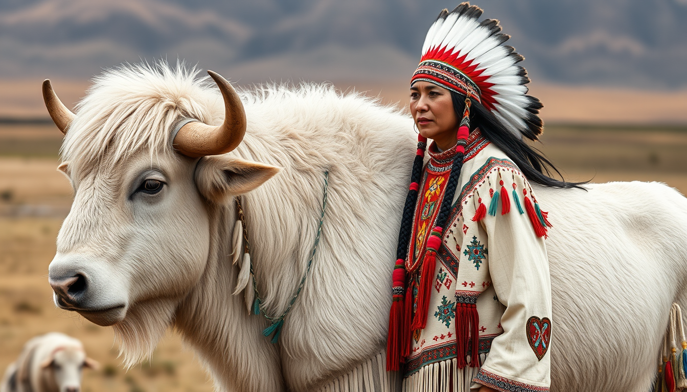 Main art studio: white Buffalo Calf Woman Lakota clothes and design