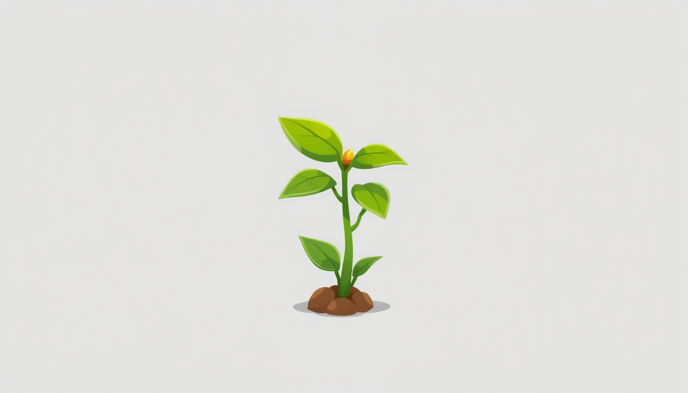Game Asset idea created from the prompt: 2D game asset, clean isolated object, consistent art style, Una planta pequeña individual, estilo 2D para videojuego, completamente visible,