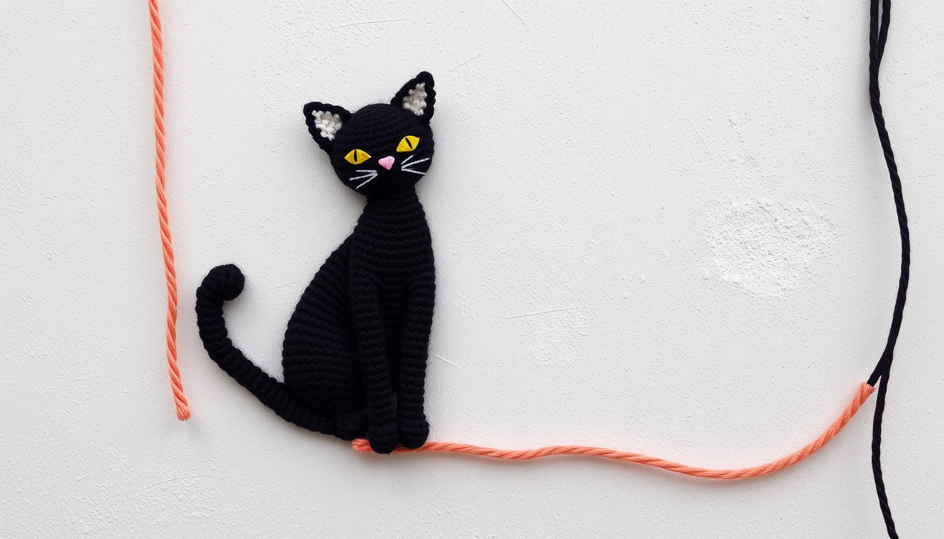 Main art studio: Femme chat accroché au mur avec des corde