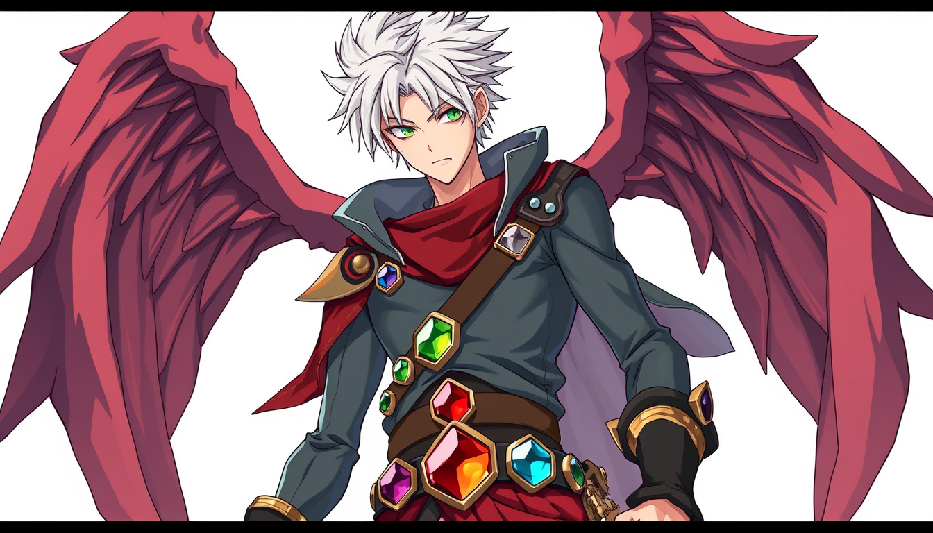 Anime idea created from the prompt: anime style, vibrant colors, expressive eyes, make a cool anime guy thats tall and strong and skinny and has bleached hair and hes wearing c