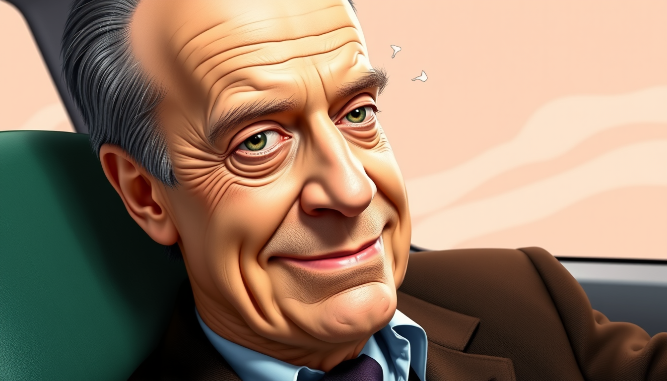 Main art studio: erstelle ein bild in dem friedrich merz su aussieht wie mr.burns aus den simpsons