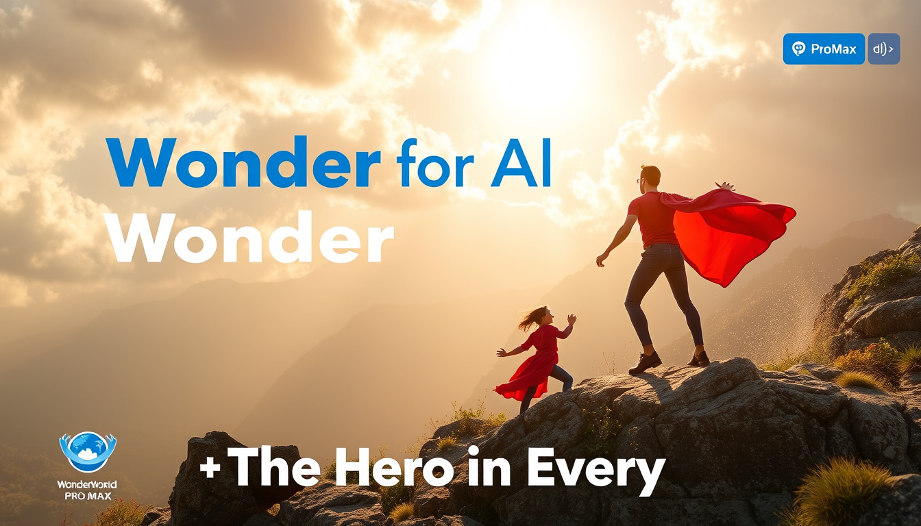 Main art studio: Brand: WonderWorldProMax Slogan: *Wonder for All*The Hero in Everyone*