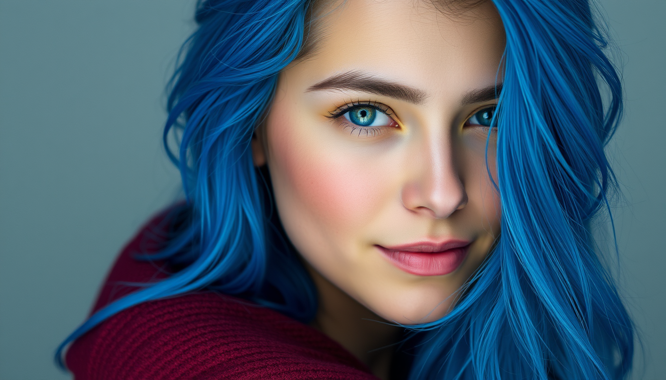 Main art studio: Crea ina imagen de una chica pelo azul