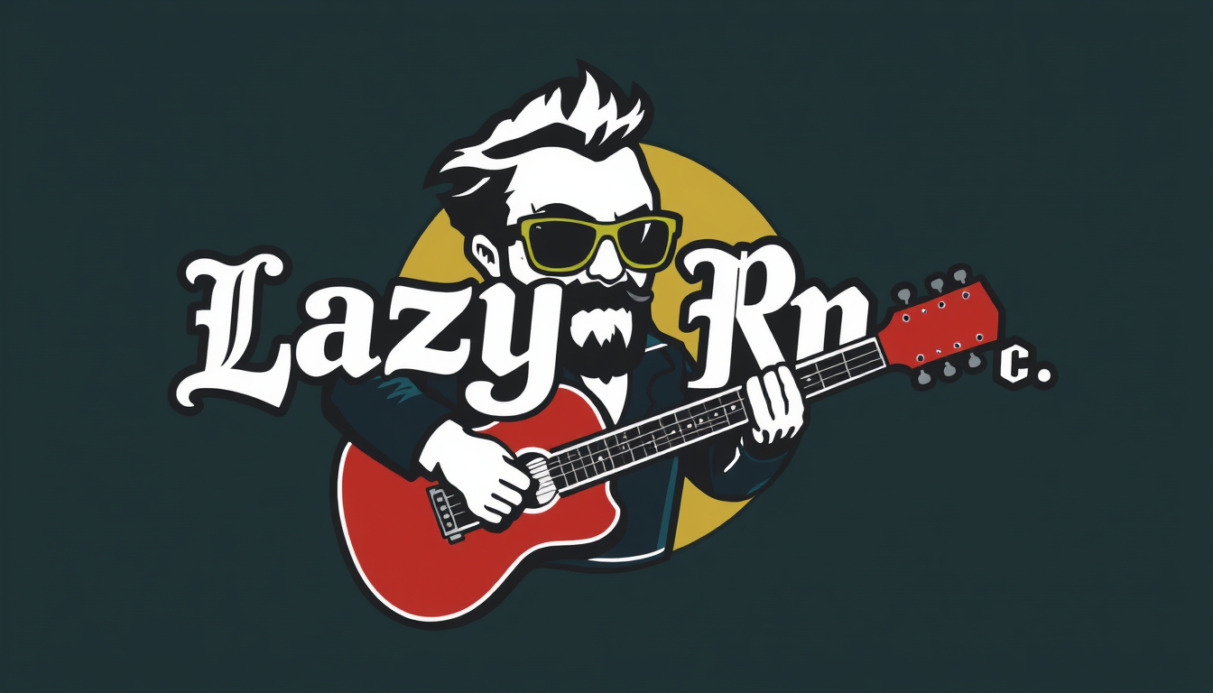 Main art studio: un logo pour le groupe de rock à la cool "Lazy Ron Inc"