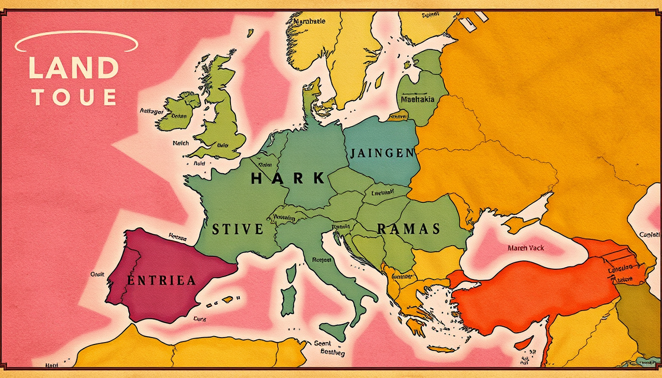 Main art studio: mache fuer mich eine karte die du selbst erfunden hast.dass land soll HARAMUS heissen.sie soll nicht aussehen wie europa. mit fluessen bergen staetten