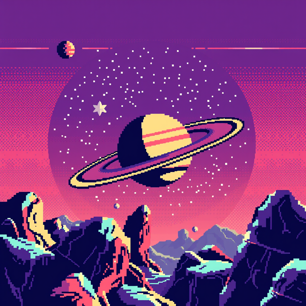 Main art studio: 4 bits, saturn, pixel art