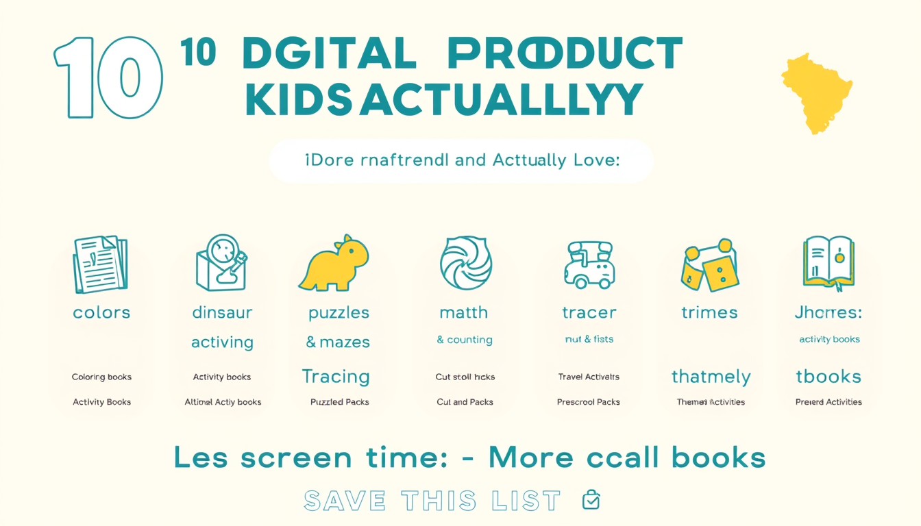 Main art studio: Create a professional Pinterest infographic, vertical 2:3. Cream background, pastel green, blue and yellow, playful but premium kids style. Big title: