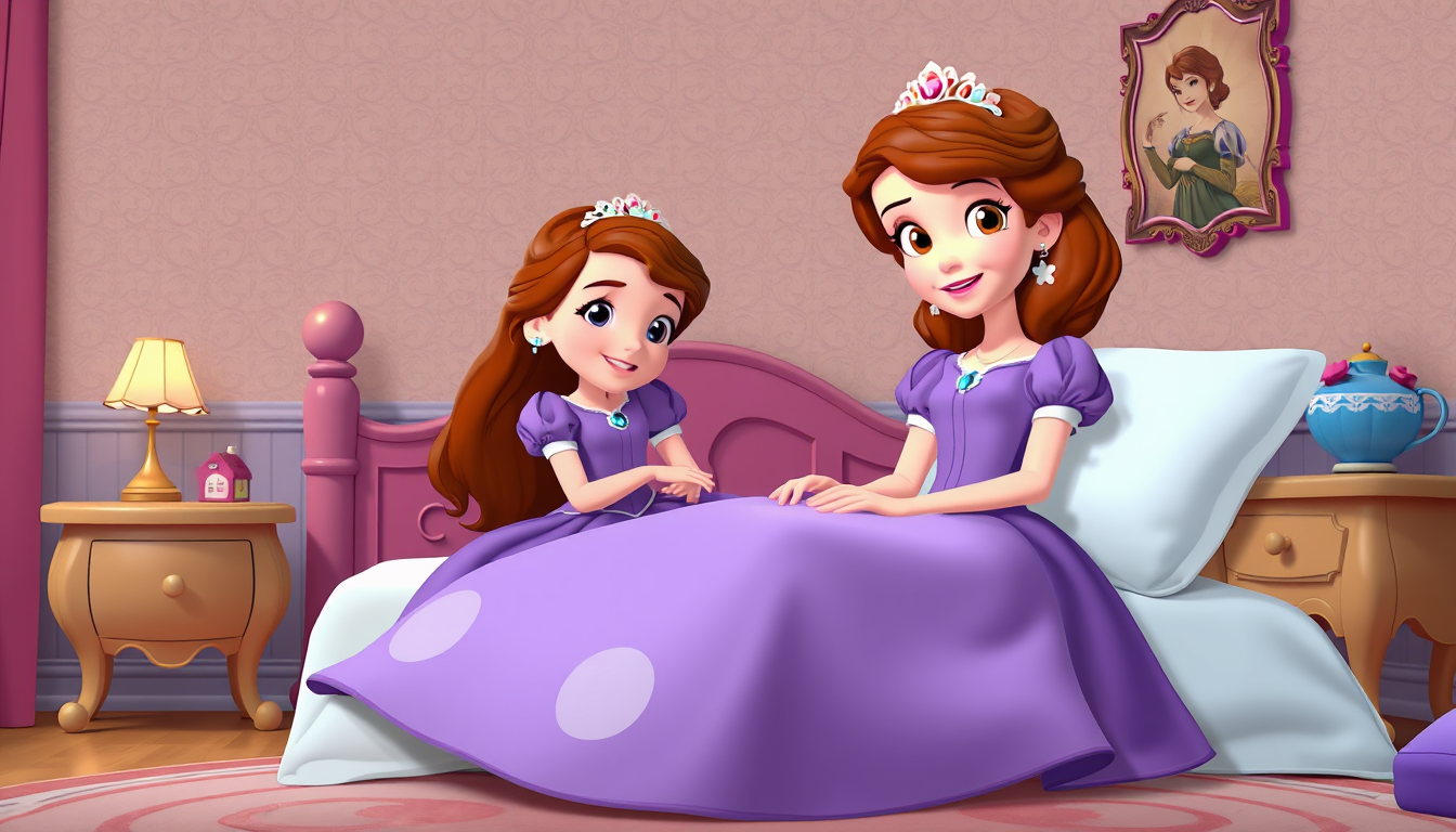 AI Art prompt example created from the prompt: sofia sofia the first in bed mastubating