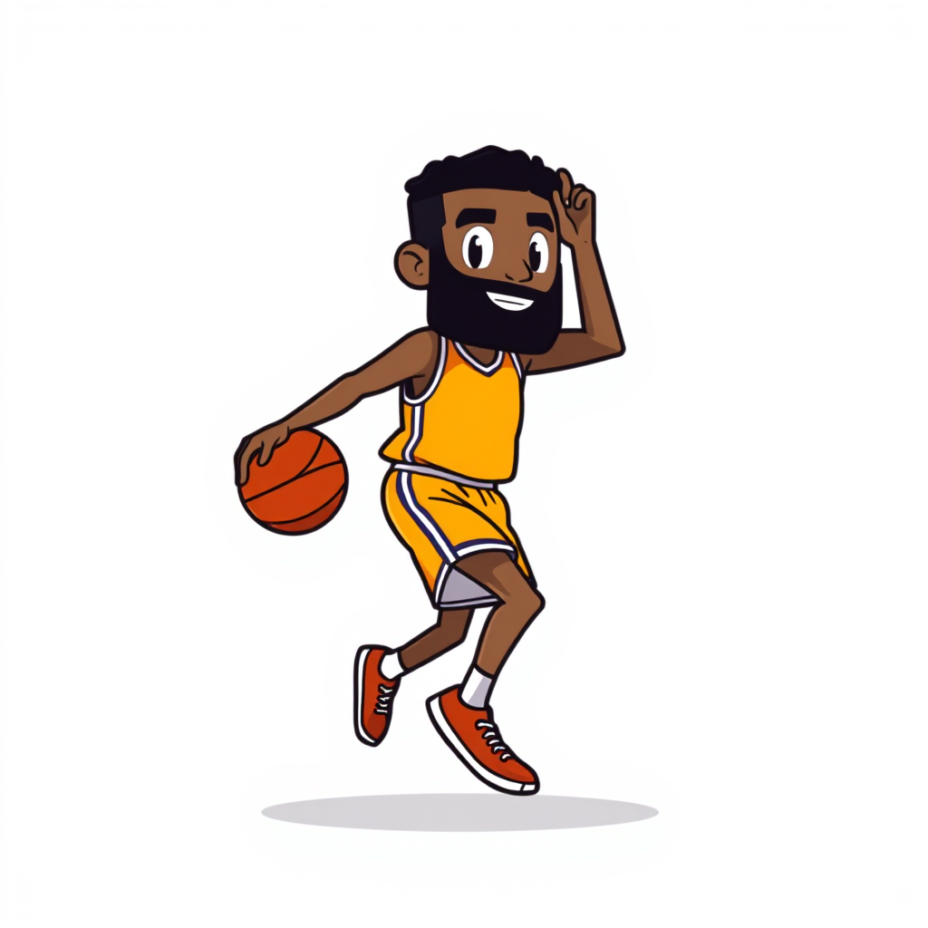 Sprite idea created from the prompt: a single readable game sprite with a controlled silhouette, palette, scale, and viewing angle, deliberate composition, cartoony basketball s