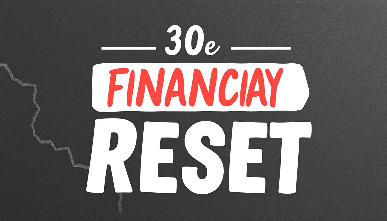AI Art prompt example created from the prompt: create a spontaneous, exciting, but very informational design for “ The 30-Day Financial Reset.” on my cover.