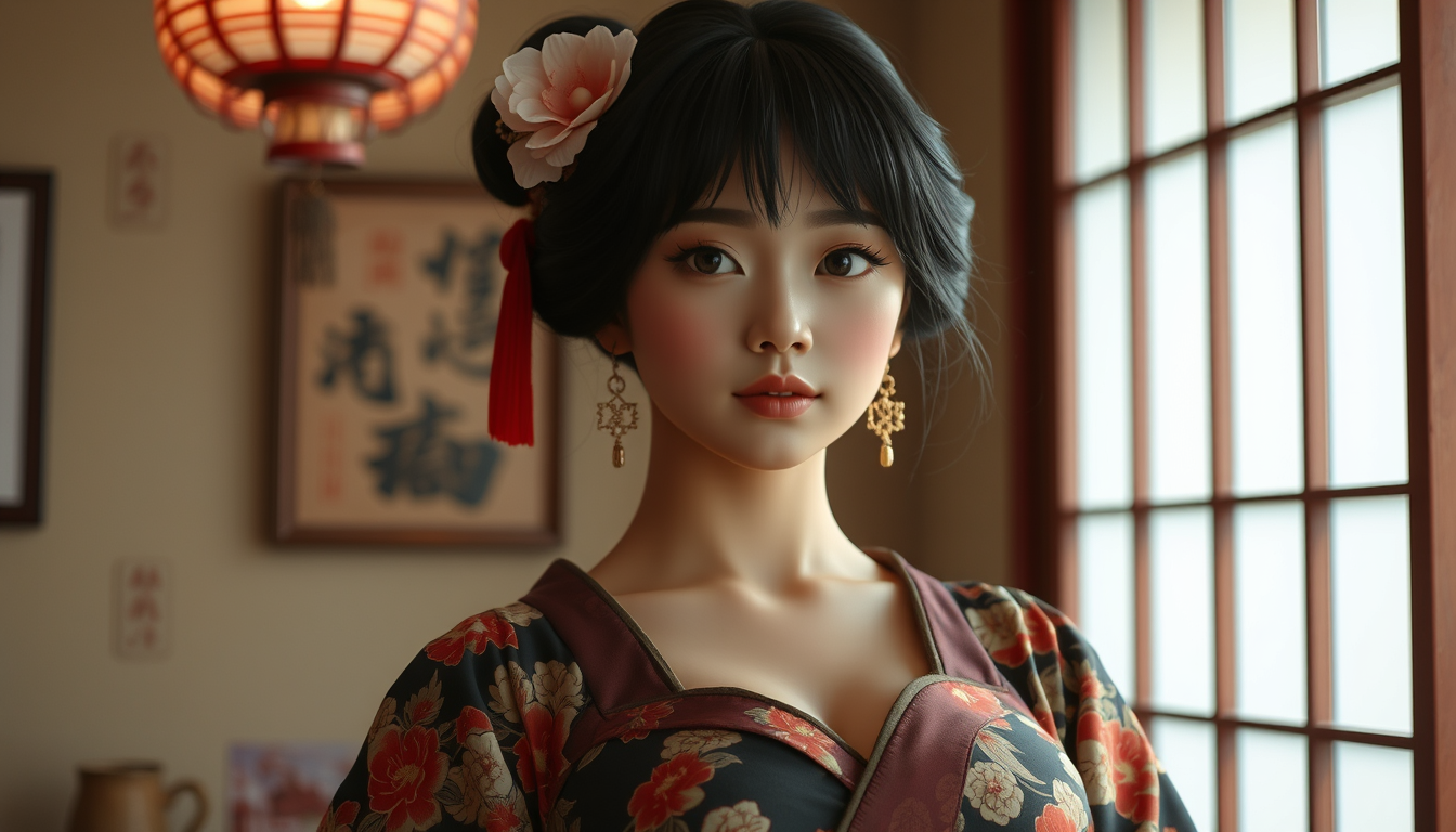 Main art studio: large bust and that classic, bashful Japanese vibe.