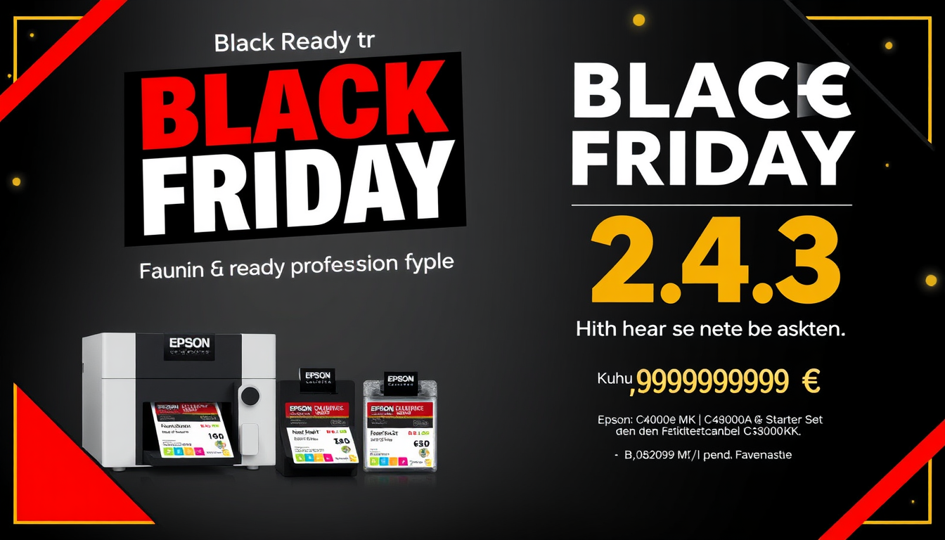 AI Poster idea created from the prompt: poster composition, vertical 2:3 format, headline-ready negative space, bold focal subject, Premium A4 Black Friday flyer, professional Epso