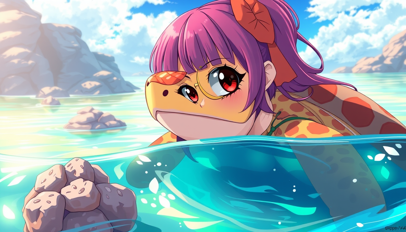 Anime idea created from the prompt: anime style, vibrant colors, expressive eyes, ✅ Aqui está a Opção 2 prontinha: "Garota agachada na areia, de costas, procurando conchas pert