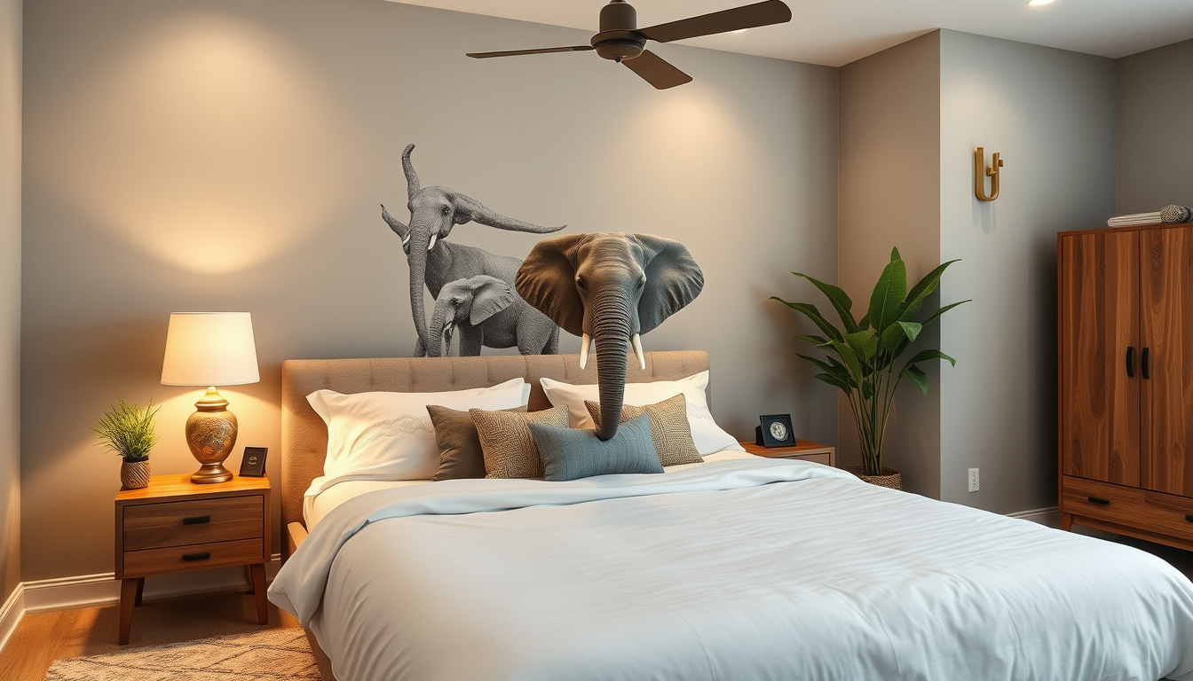Main art studio: create a bedroom with no elephant in it