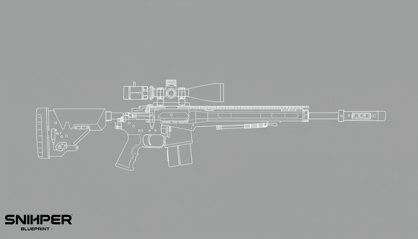 AI Art prompt example created from the prompt: Sniper core blueprint