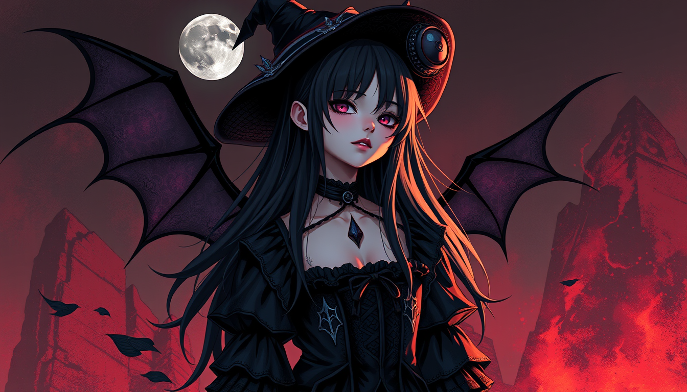 Main art studio: goth girl