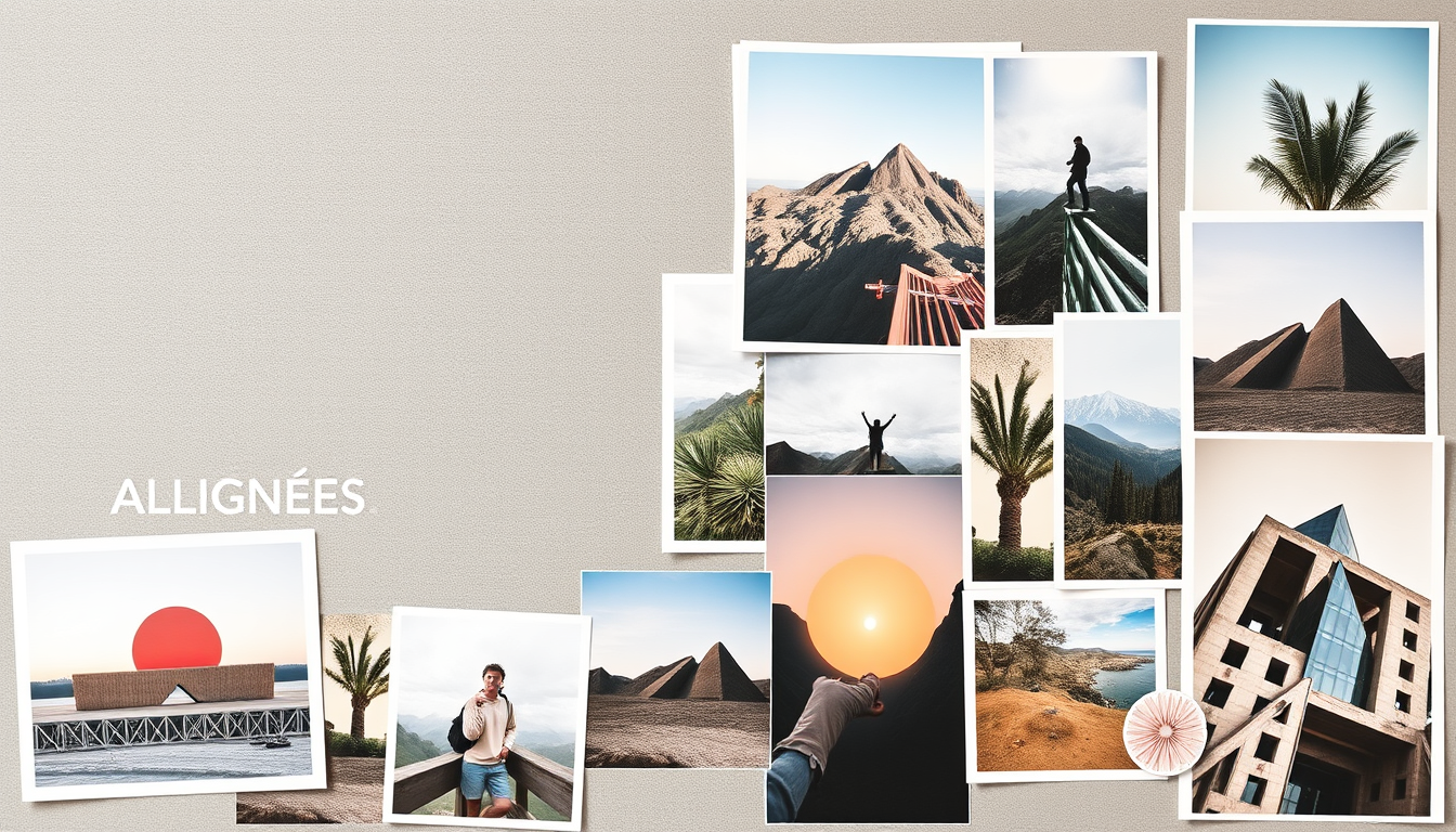 Vision Board idea: vision board collage, aspirational images, organized mood board layout, magazine cutout style, Dents allignés , cohesive goal board artwork, clean col