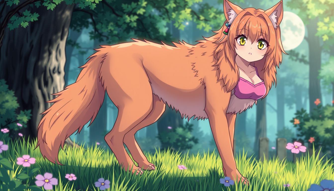 Main art studio: erstelle mir ein anime mädchen in pinker ganz kurzen unterwäche, sie soll braune haare mittellange und wolf cut haben mit braunen augen, sie soll eine