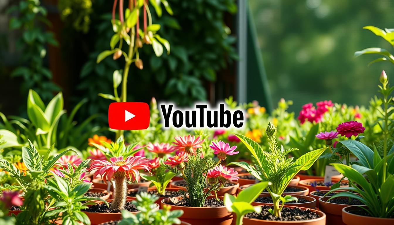 YouTube Banner idea created from the prompt: youtube channel banner, wide 16:9 composition, bold branding graphics, Plant nursery , channel-art ready banner