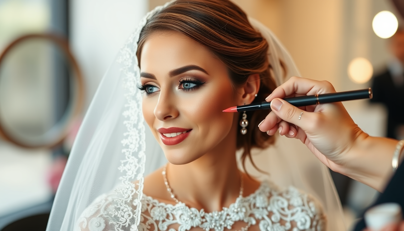Main art studio: A bride with professional makeup