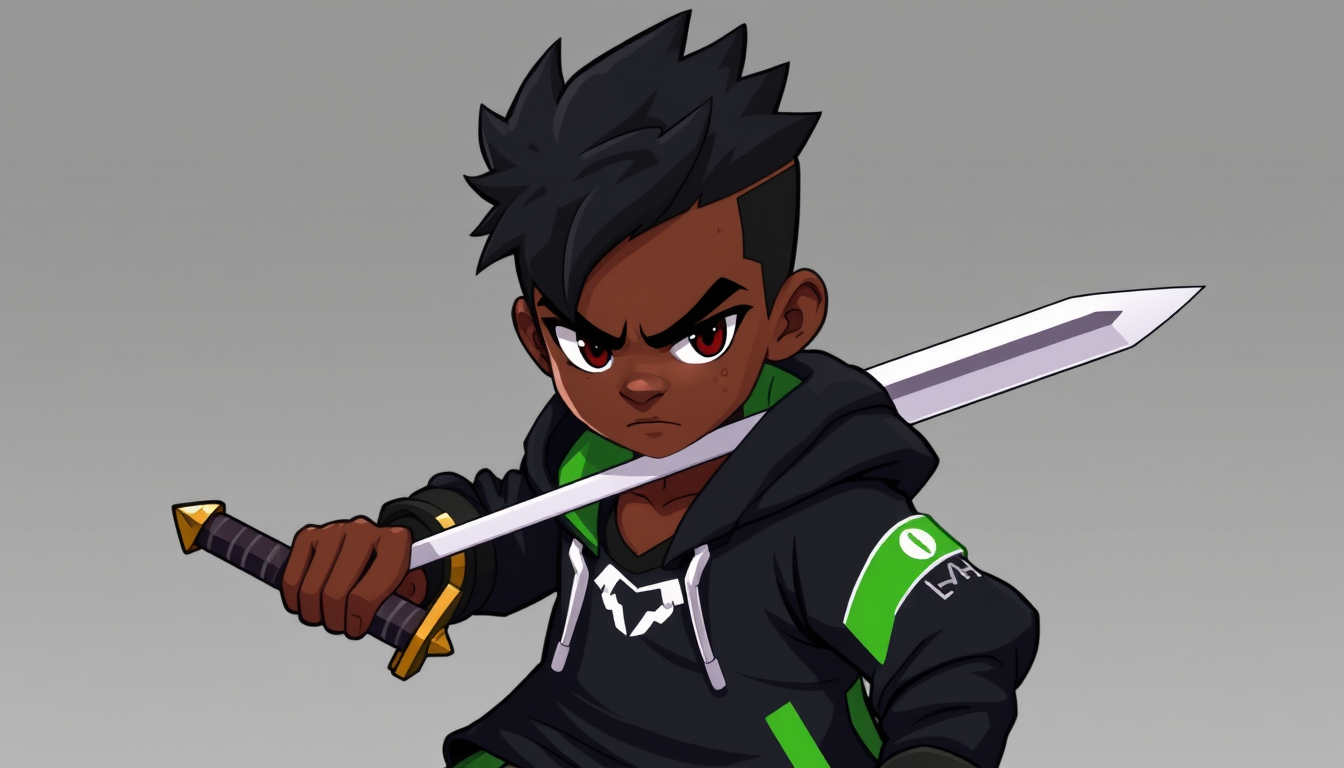 Sprite idea created from the prompt: a single readable game sprite with a controlled silhouette, palette, scale, and viewing angle, deliberate composition, Chanani, Nigerian tee
