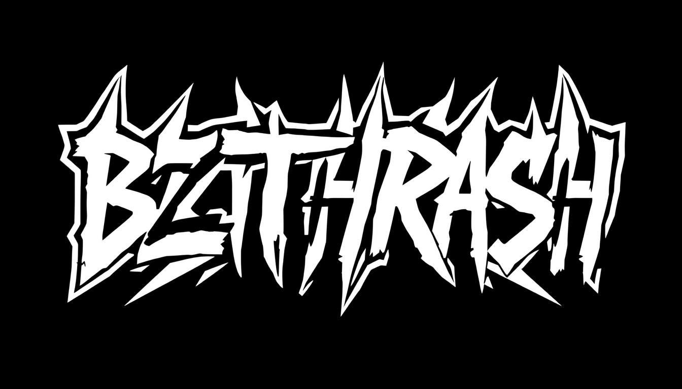 Logo idea created from the prompt: logo design, clean minimal mark, bold simple shapes, balanced composition, BZTHRASH : thrash punk / crossover thrash / avec des lettres déch