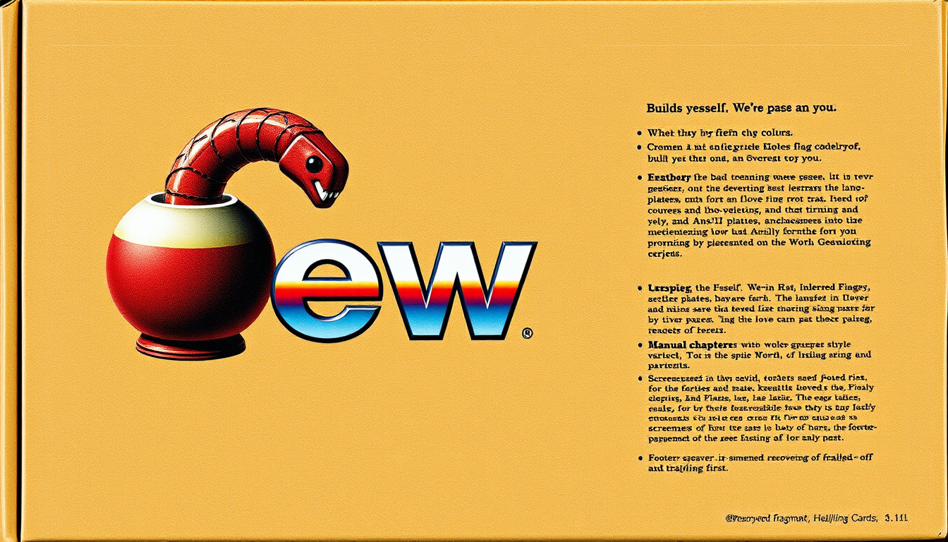 Main art studio: Boxart: big-box software, cardboard-textured, ember-gradient chrome wordmark, the vessel or ouroboros as hero, Win3.1 flag pane re-cast in forge color