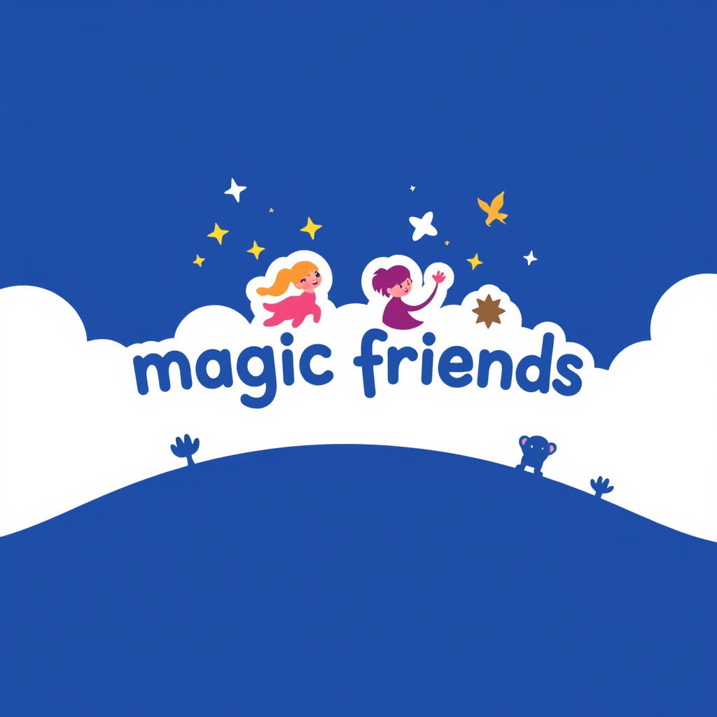 Main art studio: Vreau să deschid o companie de animatori copii cu denumirea magic friends. Poți să mi faci câteva variante de logo? Sugestive să fie. adaugă ca suntem