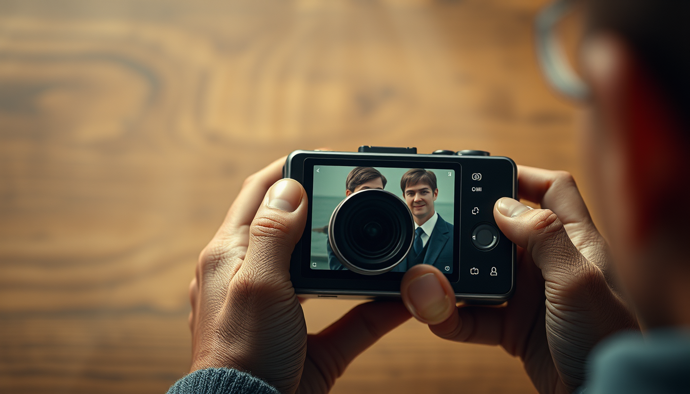 Realistic Images idea: photorealistic generated image, natural materials and skin texture, physically plausible lighting, Un appareil portable de forme rectanglaire sur lequ