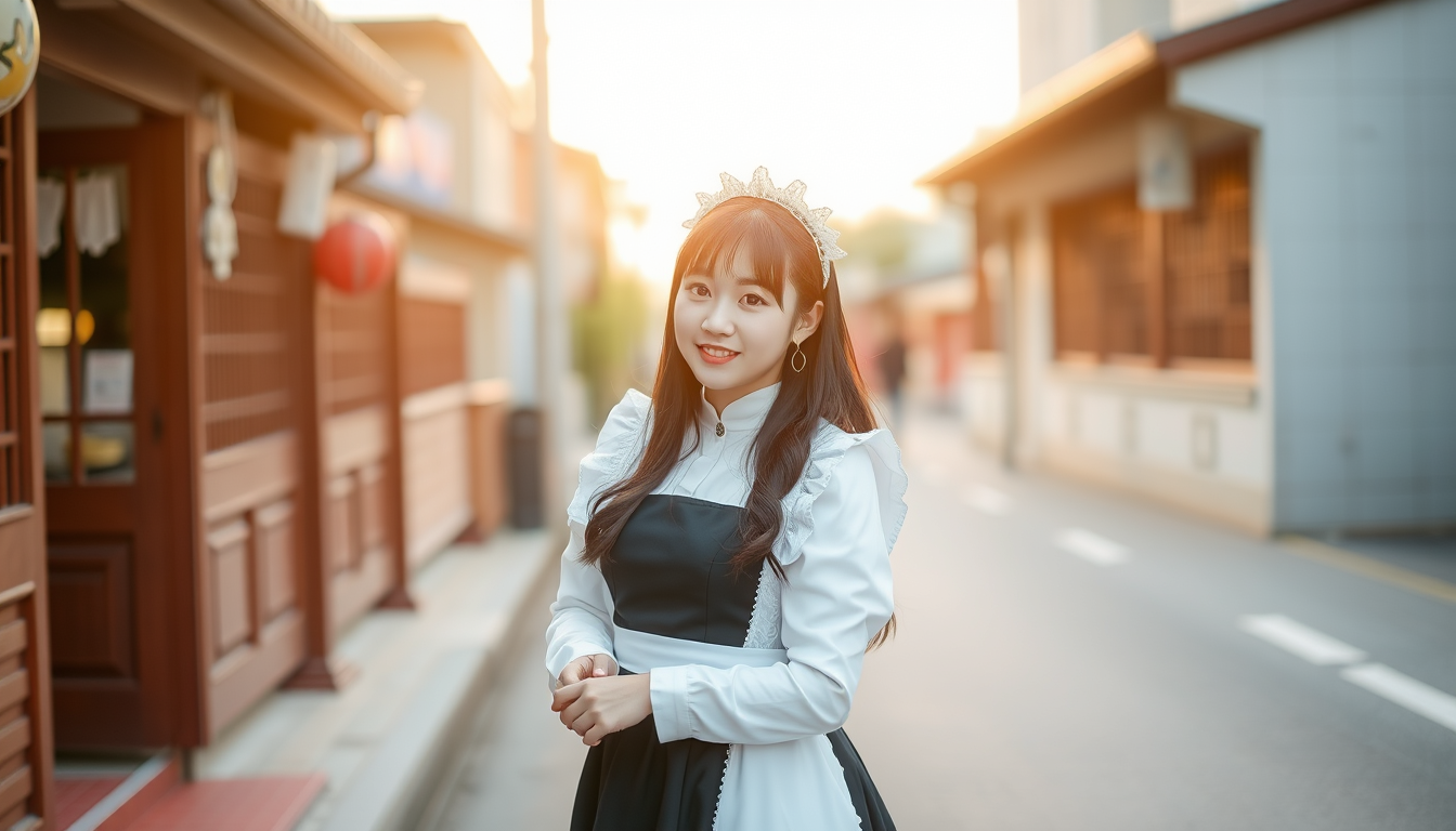 Main art studio: Wear black maid clothes korea girl