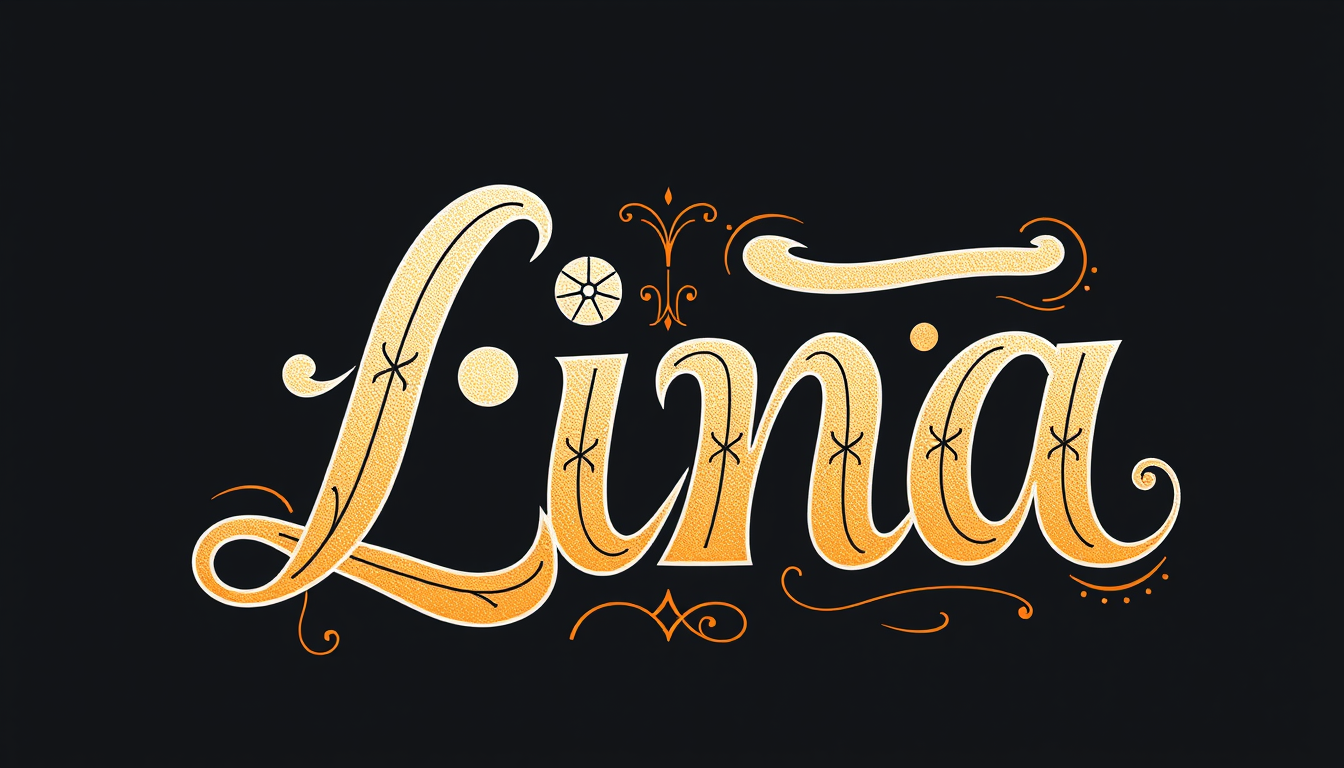 Word Art idea: decorative word art, stylized typography, artistic lettering, Lina , bold word art design