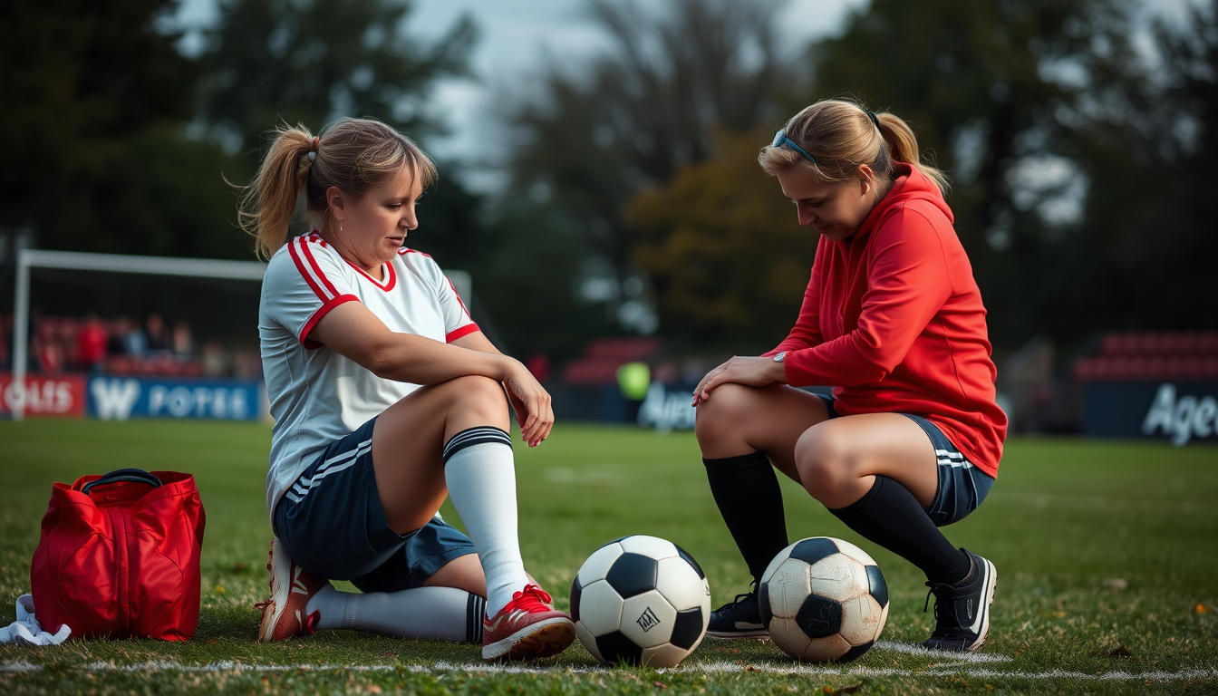 Main art studio: Un jour de foot football est blessé et sa femme s'occupe de lui de lui et tout ça genre est fatigué