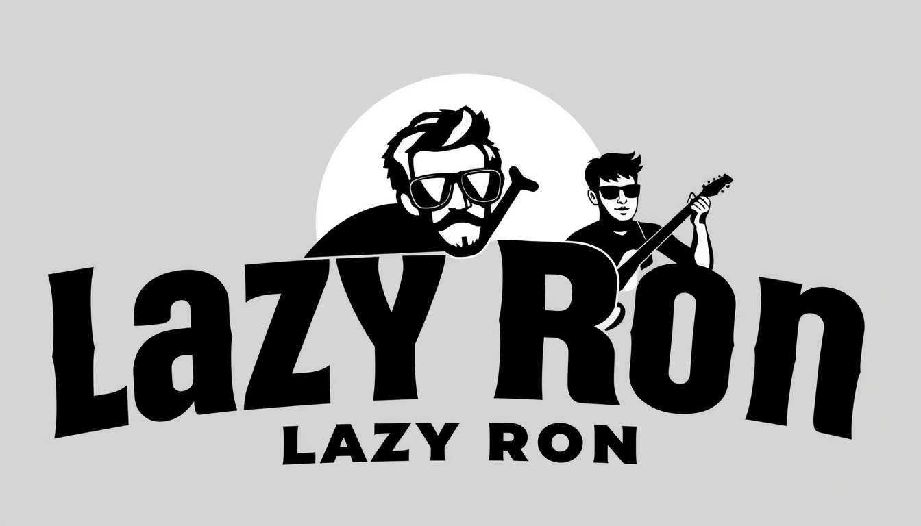 Main art studio: un logo pour le groupe de rock à la cool "Lazy Ron Inc" je ne veux pas de personne sur le logo Lazy est sur une premiere ligne Ron sur la seconde avec