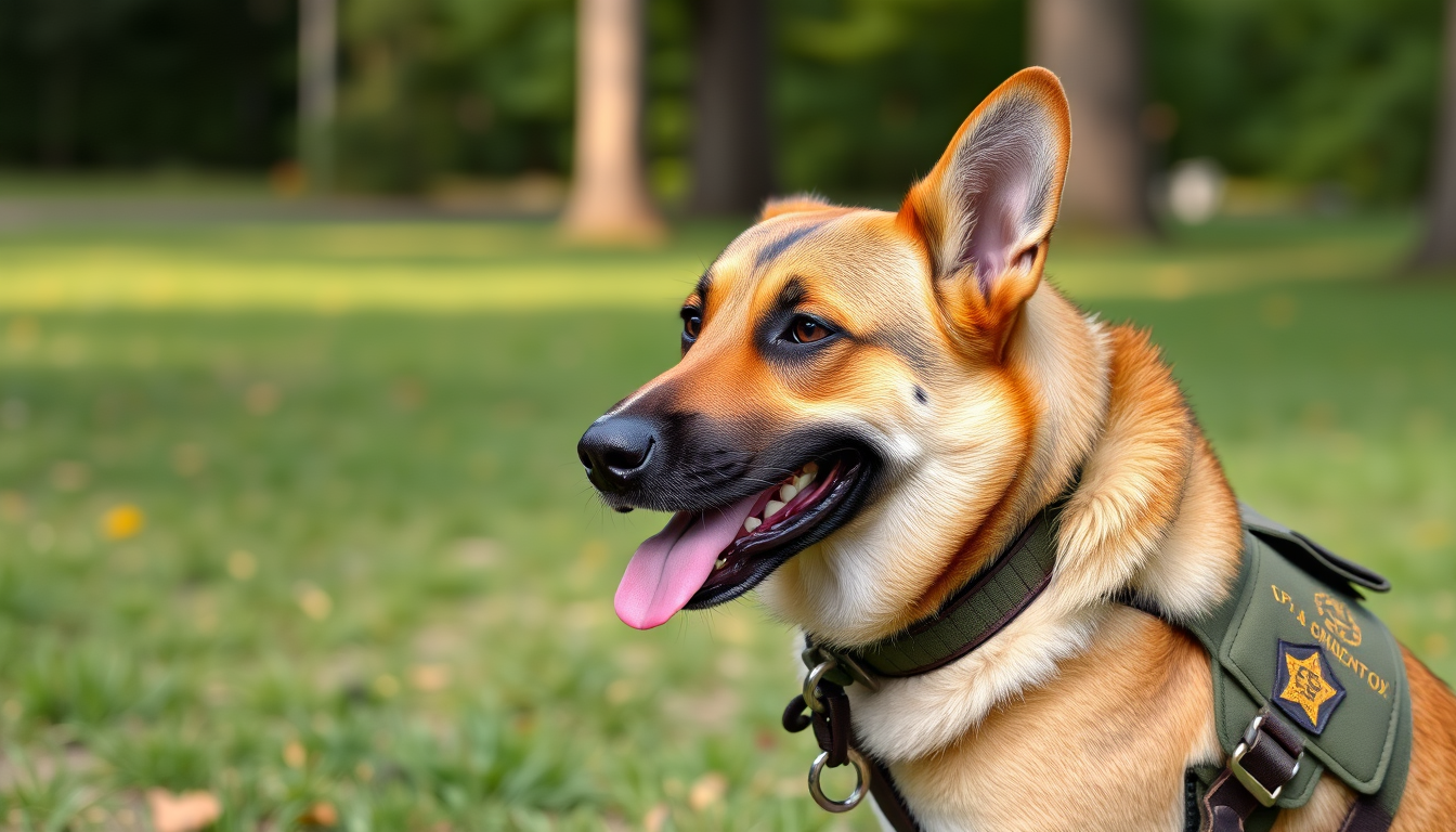 Main art studio: A generic dog in a park ranger uniform