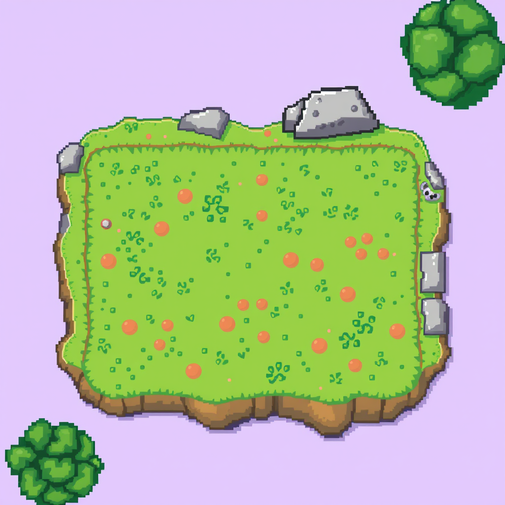 AI Pixel Art idea created from the prompt: pixel art, 32x32 sprite scale, limited palette, retro 16-bit game art, grass ground, top-down , crisp pixel perfect, indie-game aesthetic