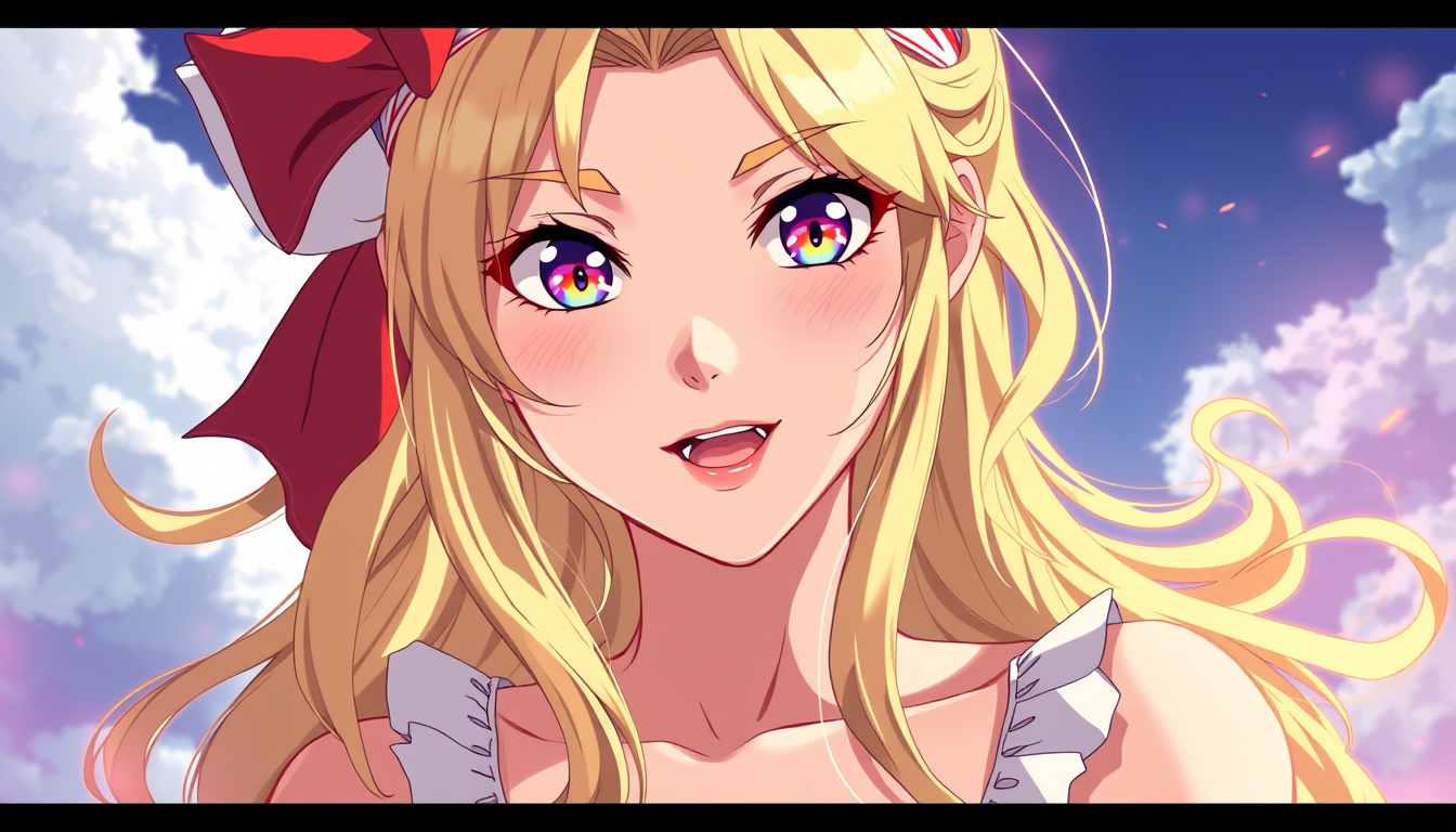 Main art studio: una mujer de anime rubia
