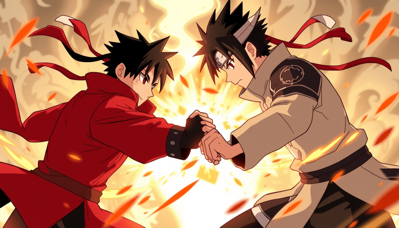 Main art studio: Fistfight Tshunade and Shisui from NAruto